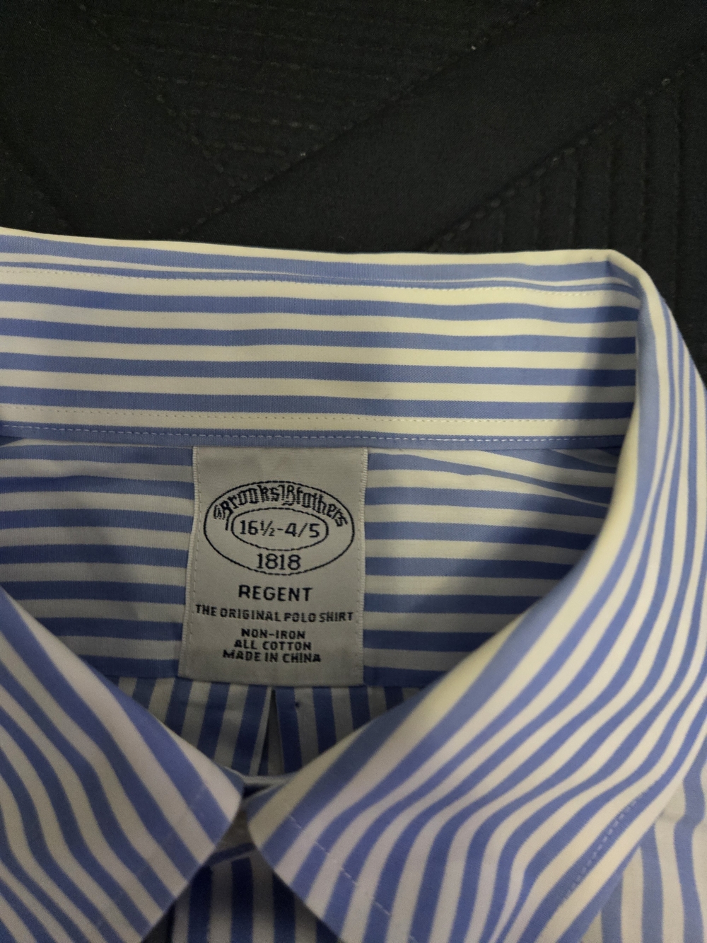 Brooks Brothers Regent Non-Iron Stripe Dress Shirt - Blue/White 16.5 Neck